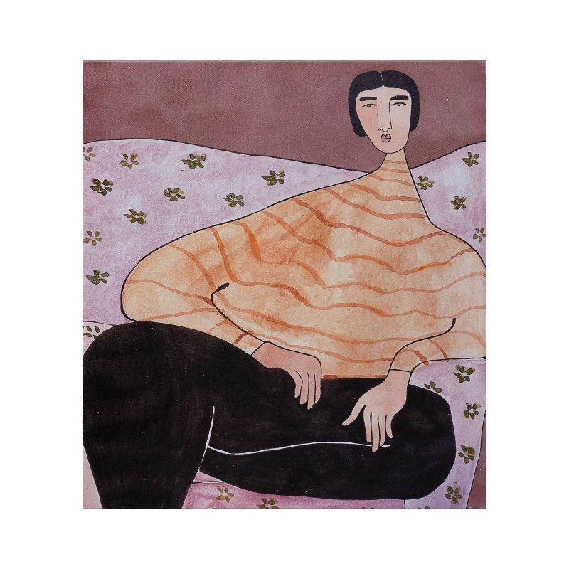 Sitting Figure Hand-Painted Wall Canvas - 3R Studios, 1 of 5