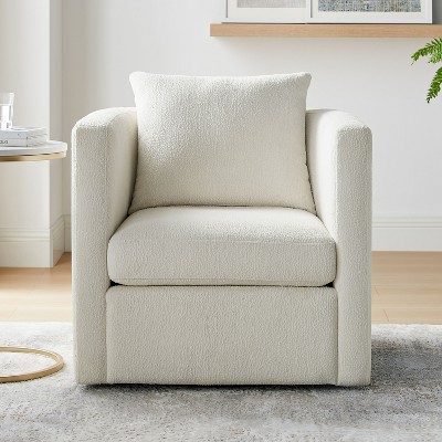NicBex Performance Fabric Swivel Barrel Chair Modern 360-Degree Rotating Accent Chair for Living Room, Office, Lounge