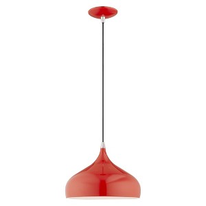 Livex Lighting Amador 1 - Light Pendant in  Shiny Red - 1 of 2