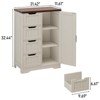 Freestanding Storage Cabinet with 4 Drawers,  Doors & Adjustable Shelf - 2 of 4