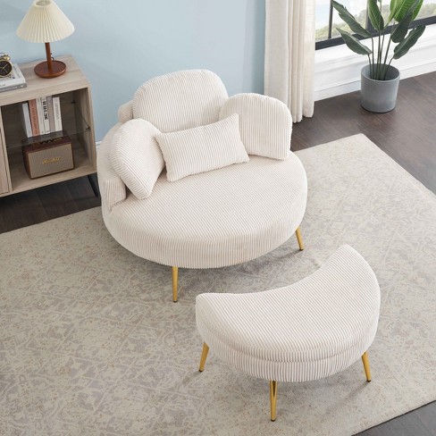 61 inches beige comfortable seat small sofa with small end table - image 1 of 4