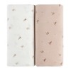 Aurora Fitted Sheet Set - 2 pk - 100% Jersey Knit Cotton - Floral Printed - 3 of 3