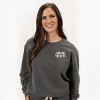 Simply Sage Market Embroidered New York Stars Lightweight Garment Dyed Sweatshirt - M - Pepper - 3 of 4