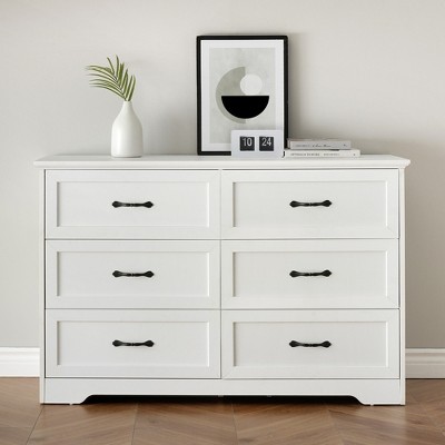 Whizmax 6 Drawers Dresser for Bedroom,Chest of Drawers,Storage Organizer Dresser for Bedroom,Living Room,Kids Room(White)