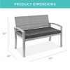 Best Choice Products 2-Person Outdoor Wicker Bench Garden Patio Porch Furniture w/ 700lb Capacity, Cushion - 2 of 4
