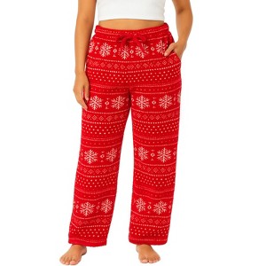 ADR Women's Soft Warm Fleece Pajama Pants, Long Lounge Bottoms - 1 of 2