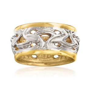 Ross-Simons Italian 2-Tone Sterling Silver Byzantine Ring - 1 of 4