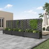 Black Wrought Iron Planting Box with Climbing Rack (Square 01) 120x120x40cm - 2 of 3
