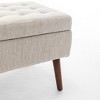 PAGED Storage Bench Upholstered Entryway Bench Tufted End Of Bed Bench with Wood Legs for Living Room, Entryway - 4 of 4