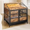34'' Wooden Dog Crate Furniture with Storage,Indoor Dog Kennel with Pull Out Tray And Raised Base,for Medium AndLarge Dogs–LAOTIES - 3 of 4
