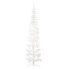 vidaXL 8 ft White Slim Artificial Half Christmas Tree – Economical, Easy-to-Assemble, Lifelike PVC Material - 3 of 4