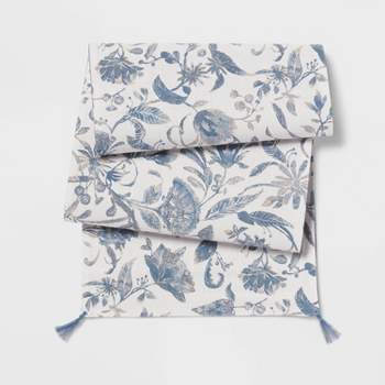 Cotton Floral Table Runner Blue - Threshold™