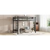 ORRD Twin Size Metal Loft Bed with Ladder & Guardrails, Heavy-Duty Black Frame for Kids Teens Students - 4 of 4