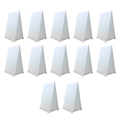 Flipside Products 11" x 17" Premium Corrugated Plastic Dry Erase Tabletop Marquee Easel - 12 Pack