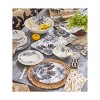 tagltd 11 in. Let It Bee Flower and Vine Bamboo Melamine Plastic Dinnerware Plates Set of 4 Dishwasher Safe Indoor Outdoor Round Purple - 2 of 3