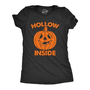 Womens Hollow Inside T Shirt Funny Halloween Jack O Latern Pumpkin Joke Tee For Ladies - Crazy Dog Women's T Shirt - 1 of 4
