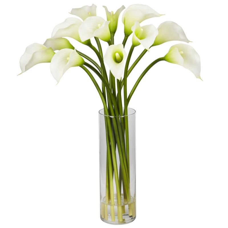 Nearly Natural 20-in Mini Calla Lily Silk Flower Arrangement, 2 of 5