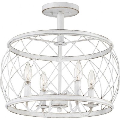 Quoizel Lighting Dury 4 - Light Semi-Flush Mount in  Antique White