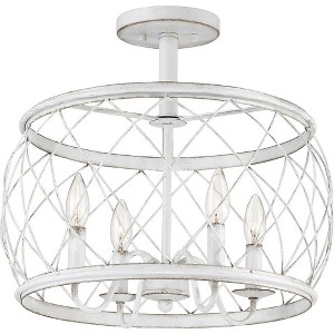 Quoizel Lighting Dury 4 - Light Semi-Flush Mount in  Antique White - 1 of 2