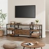 Homhougo 71" Modern-Industrial TV Stand with 2 Fabric Drawers, Entertainment Center for TVs Up to 75" Brown - 4 of 4