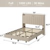 Full Size Floating Bed Frame with LED Lights, Upholstered Platform Bed Frame with Charging Station & Storage Headboard - 2 of 4