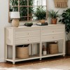 Hommoo 63" Long Console Table with Drawers & Lower Shelf, Narrow Sofa Table for Entryway - 4 of 4
