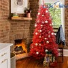 Artificial Christmas Trees with Flocking,PE/PVC Mixed Flocking Automatic Tree, Fireproof Artificial Christmas Flocked Tree Decorations-Maison Boucle - 2 of 4