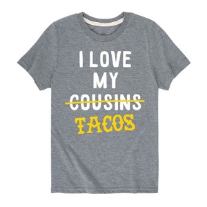 Boys' - Instant Message - I Love My Cousin's Tacos Short Sleeve Graphic T-Shirt - 1 of 4