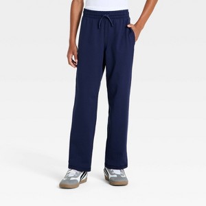 Boys' Soft Stretch Open-Leg Pants - All in Motion™ Navy Blue XXL