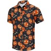 Mens Halloween Christmas Shirts Funky Santa Button Down Shirt Printed Short Sleeve - 2 of 4