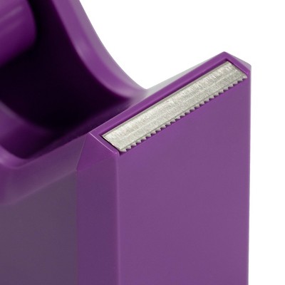 Purple Heavy-Duty Plastic Desk Tape Dispenser