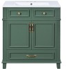 TUYOHW Bathroom Vanity with Ceramic Sink, Solid Wood Frame Bathroom Storage Cabinet with Soft Closing Doors, Green - 2 of 4