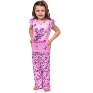 Sesame Street Toddler Girls' Abby Cadabby Ruffle Pant And Shirt Pajama Set Pink - 1 of 4