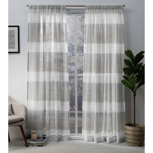 Set of 2 Bern Rod Pocket Window Curtain Panels Exclusive Home - image 1 of 4