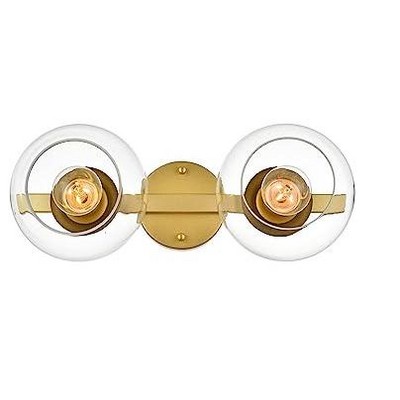 Elegant Lighting Rogelio 2 light Brass and Clear Bath Sconce