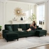 Mjkone 112" U Shaped Sectional Couches, Corduroy Sectional Sofa with Double Chaises and Sleepable Armrests, Large 4 Seater Sofa - 4 of 4