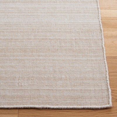 Beige 3' x 5' Handmade Flatweave Wool Rug