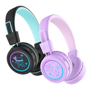 MEE audio KidJamz KJ55BT (2 Pack) Safe Listening Bluetooth Wireless Kid's Headphones with LED Lights - 1 of 4