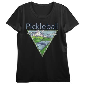 PIckleball Court Women's Black Short Sleeve Tee