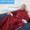 Catalonia Plush Fleece Wearable Blanket with Sleeves Arms, Super Soft Snuggly Body Blanket for Womens Mens, Portable TV Blankets, Gift for Her - 3 of 4