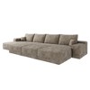 135"Large size modular cloud sofa 6 seats down sofa bed apartment living room sofa ,Camel(Plush Corduroy Fabric) - 3 of 4