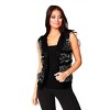 Women's Abstract Stitch Reversible Hooded Vest - ANGEL - 3 of 4