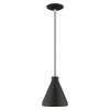 Livex Lighting Metal Shade 1 - Light Chandelier in  Black - 3 of 4