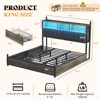 AMERLIFE Bed Frame with Bookcase Headboard, 4 Drawers, Charging Station, No Box Spring - 2 of 4