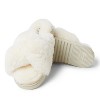 Fireside By Dearfoams Women's New Castle Genuine Shearling Cross Band Fuzzy Slide Slipper - 2 of 4