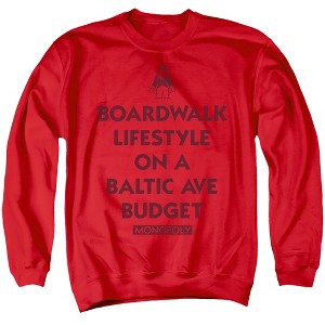 Monopoly Lifestyle Vs Budget Adult Crewneck Sweatshirt - 1 of 4