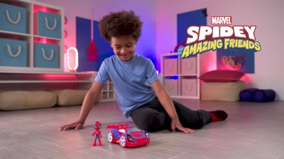  Spidey and His Amazing Friends Glow Tech Web-Crawler - Coche de  juguete con figura de acción de Spider-Man, juguetes preescolares de  superhéroes de Marvel para niños y niñas de 3 años