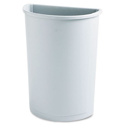 Rubbermaid Commercial Untouchable Half-Round Plastic Receptacle, 21 gal, Plastic, Gray