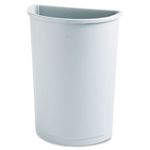 Rubbermaid Commercial Untouchable Half-Round Plastic Receptacle, 21 gal, Plastic, Gray - 1 of 1