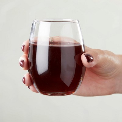 Clear 9 oz Stemless Wine Glass Set of 12